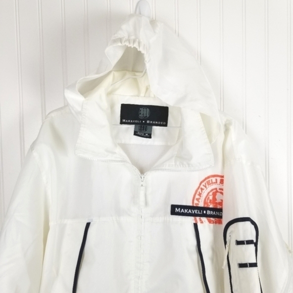 Makaveli Branded Y2K Full Zip Windbreaker Jacket Oversized Hood Tupac Graphic - Picture 14 of 16